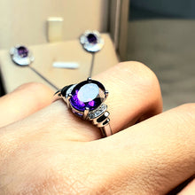 Load image into Gallery viewer, Amethyst Gemstones Jewellery ring, Sterling Silver, Amispearl