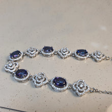 Load image into Gallery viewer, Natural Tanzanite Bracelet, Sterling Silver