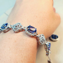 Load image into Gallery viewer, Natural Tanzanite Bracelet, Sterling Silver