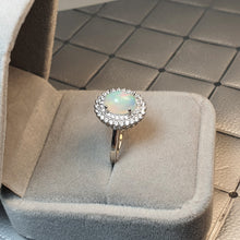 Load image into Gallery viewer, Natural Large Oval Opal Ring, Sterling Silver