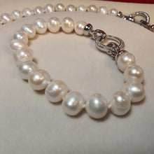 Load image into Gallery viewer, Large Freshwater Pearl Bracelet, Sterling Silver
