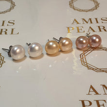 Load image into Gallery viewer, Multi-coloured Freshwater Pearl Stud, Sterling silver