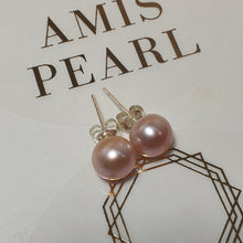 Load image into Gallery viewer, Pink Freshwater Pearl Stud, Sterling silver