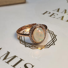 Load image into Gallery viewer, Vintage Style Natural Opal Ring, Sterling Silver