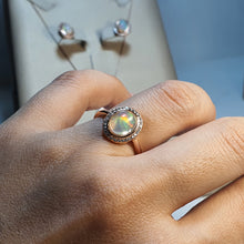 Load image into Gallery viewer, Vintage Style Natural Opal Ring, Sterling Silver