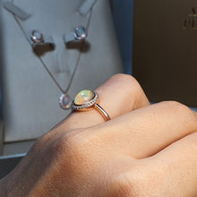 Load image into Gallery viewer, Vintage Style Natural Opal Ring, Sterling Silver