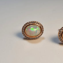 Load image into Gallery viewer, Vintage Style Natural Opal Earrings, Sterling Silver