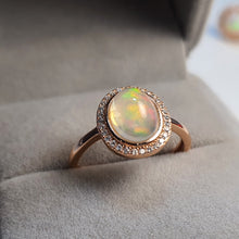 Load image into Gallery viewer, Vintage Style Natural Opal Ring, Sterling Silver
