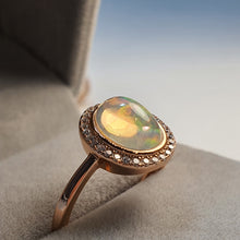 Load image into Gallery viewer, Vintage Style Natural Opal Ring, Sterling Silver