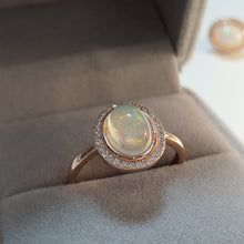 Load image into Gallery viewer, Vintage Style Natural Opal Ring, Sterling Silver