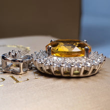 Load image into Gallery viewer, Vintage Style Citrine Gemstone Necklace, Sterling Silver