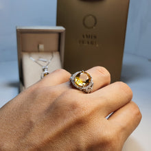Load image into Gallery viewer, Natural Citrine Gemstone Ring, Sterling Silver