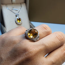 Load image into Gallery viewer, Vintage Style Citrine Gemstone Set, Sterling Silver
