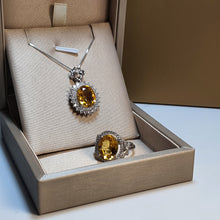 Load image into Gallery viewer, Vintage Style Citrine Gemstone Set, Sterling Silver