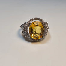 Load image into Gallery viewer, Natural Citrine Gemstone Ring, Sterling Silver