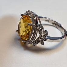 Load image into Gallery viewer, Natural Citrine Gemstone Ring, Sterling Silver