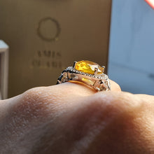 Load image into Gallery viewer, Natural Citrine Gemstone Ring, Sterling Silver