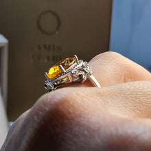 Load image into Gallery viewer, Natural Citrine Gemstone Ring, Sterling Silver