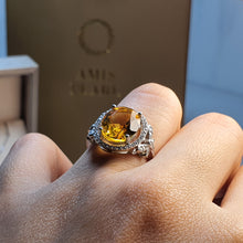Load image into Gallery viewer, Natural Citrine Gemstone Ring, Sterling Silver