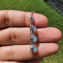 Load image into Gallery viewer, Floating Three Natural Opal Pendant, Sterling Silver