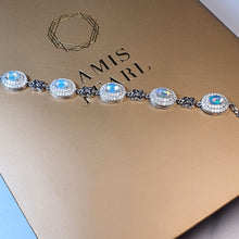 Load image into Gallery viewer, Natural Australians Opal Gemstones Bracelet, Sterling Silver