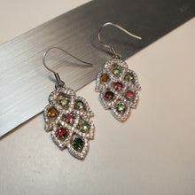 Load image into Gallery viewer, Natural Tourmaline Gemstone Earrings, Sterling Silver
