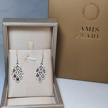 Load image into Gallery viewer, Natural Tourmaline Gemstone Earrings, Sterling Silver