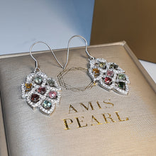 Load image into Gallery viewer, Natural Tourmaline Gemstone Earrings, Sterling Silver