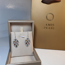 Load image into Gallery viewer, Natural Tourmaline Gemstone Earrings, Sterling Silver