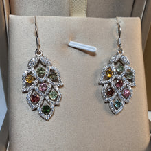 Load image into Gallery viewer, Natural Tourmaline Gemstone Earrings, Sterling Silver
