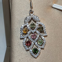 Load image into Gallery viewer, Natural Tourmaline Gemstone Earrings, Sterling Silver