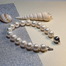 Load image into Gallery viewer, Freshwater Large Pearl Bracelet, Sterling Silver