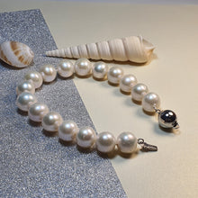 Load image into Gallery viewer, Freshwater Large Pearl Bracelet, Sterling Silver