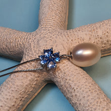 Load image into Gallery viewer, Large Drop Pearl Pendant + Chain, Sterling Silver