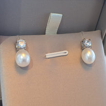 Load image into Gallery viewer, Freshwater Drop Pearl Earrings, Sterling Silver
