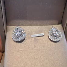 Load image into Gallery viewer, Tear-drop Cubic-zirconia Earrings, Sterling Silver