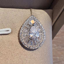 Load image into Gallery viewer, Tear-drop Cubic-zirconia Earrings, Sterling Silver