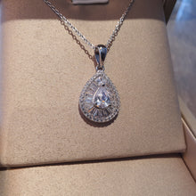 Load image into Gallery viewer, Tear-drop Pendant & Chain, Sterling Silver