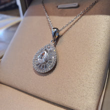 Load image into Gallery viewer, Tear-drop Pendant & Chain, Sterling Silver