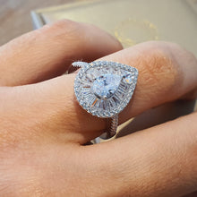 Load image into Gallery viewer, Promises of Love Tear-drop Ring, Sterling Silver