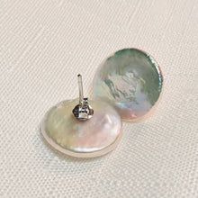 Load image into Gallery viewer, Freshwater Coin Pearl Earrings, Sterling Silver