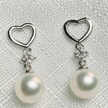 Load image into Gallery viewer, Round Freshwater Pearl Earrings, Sterling Silver