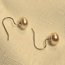 Load image into Gallery viewer, Large Freshwater Pearl Hook Earrings, Sterling Silver