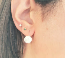 Load image into Gallery viewer, Large Freshwater Pearl Hook Earrings, Sterling Silver