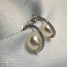 Load image into Gallery viewer, Freshwater Pearl Hook Earrings, Sterling Silver