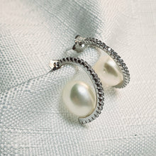 Load image into Gallery viewer, Freshwater Pearl Hook Earrings, Sterling Silver