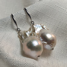 Load image into Gallery viewer, XL Baroque Freshwater Pearl Earrings, Sterling Silver