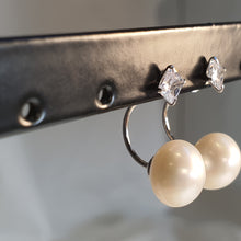 Load image into Gallery viewer, Freshwater Pearl Modern Design Earrings, Sterling Silver