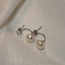 Load image into Gallery viewer, Freshwater Pearl Modern Design Earrings, Sterling Silver