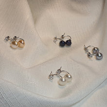 Load image into Gallery viewer, Freshwater Pearl Modern Design Earrings, Sterling Silver